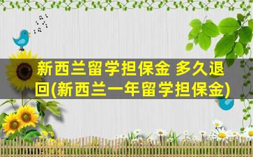 新西兰留学担保金 多久退回(新西兰一年留学担保金)